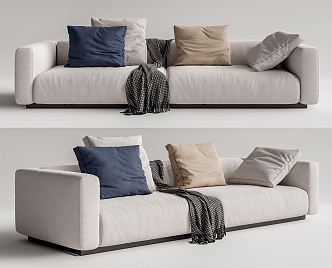 Modern double sofa multiplayer sofa 3d model