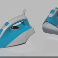 Blue And White Electric Irons With Ergonomic Handle Power Cord And Smooth Soleplate