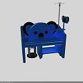Playful Blue Koala Shaped Kids Chair With Tablet Holder And Stool