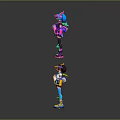 Colorful Humanoid Characters with Futuristic Outfits Diverse Hairstyles and Shiny Reflections