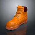 Stylish Orange Leather Work Boots With Lace Up Design And Sturdy Sole