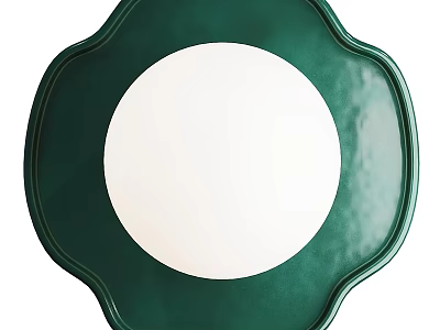Green Scalloped Edge Wall Lamp With White Light For Modern Home Decor 3d model
