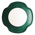 Green Scalloped Edge Wall Lamp With White Light For Modern Home Decor