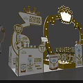 Guanyi Milk Interactive Zone With Decorative Crown Arch Display Stands And Products 3d model
