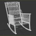 Stylish Rocking Chair With Black Frame White Cushion And Light Green Pillow