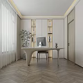Modern Study Simple Bookcase 3d model