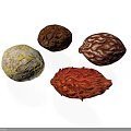 Colorful Mixed Nuts with Different Textures and Shapes on White Background