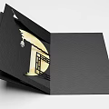 Black 3D Paper Art Decorative Ornament Set With Luminous Moon And Chinese Window Design