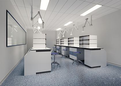 Liquid Phase Room of Modern Laboratory 3d model