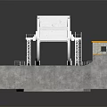 Industrial Processing System Structure With Conveyor Belts Stairs And Concrete Platform