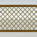 Wooden Interior Partition With Diamond Lattice Pattern And Decorative Frame Design 3d model