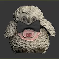 White Fluffy Owl Doll With Black Bow Tie Pink Decoration LOVE Lettering And Brown Claws