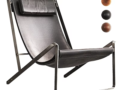 Modern Leather Leisure Chair With Metal Frame And Multiple Color Options Design 3d model