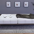 Modern Sofa Stool Bench Shoe Changing Stool Bed End Stool Blanket Floor Lamp Fabric Sofa Stool 3d model