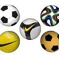 Football Sports Equipment Sports Equipment Football Combination 3d model