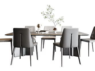 Modern Dining Table and Chair Combination Dining Table and Chair 3d model