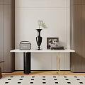 Modern End Desk 3d model