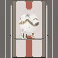 New Chinese Cream Arc Lamp with No Main Lamp Corridor End View Entrance 3d model