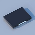 Black Rectangular Electronic Device With Smooth Surface White Stripe And Ports 3d model