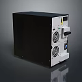 Computer Power Supply Unit With Black Enclosure White Panel Cooling Fans Interface Ports And Control Button 3d model