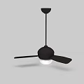 Modern Black Ceiling Light with Fan Blades and White Lamp Design