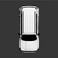 White SUV with Roof Rack Black Windows and Silver Wheels Design