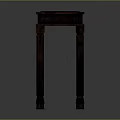 Dark Wood Classic Side Table With Four Column Legs And Square Top Design
