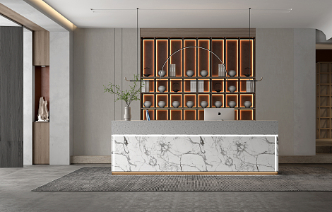 New Chinese Front Desk Bar 3d model