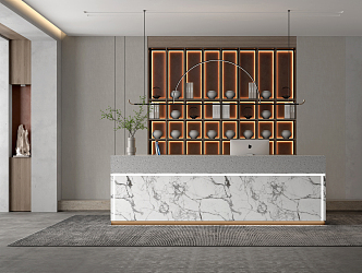 New Chinese Front Desk Bar 3d model