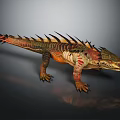 3D Rendered Mythical Lizard With Spiked Back Vibrant Scales And Sharp Claws