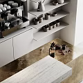 Modern Cafe Restaurant Operation Area Operation Desk Bar Counter Cafe Operation Desk Bar Counter Kitchen Area 3d model