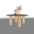 Modern Dining Table Round Dining Table 3d model