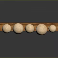 Minimalist Decorative Ornament Set with Wooden Base Spheres Chains and Key Pendants for Home Decor