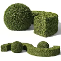 Well Trimmed Garden Shrubs With Spherical Cubical And Curved Shapes For Landscaping