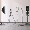 Commercial Equipment Set For Photography Live Streaming Including Softbox Camera Tripod Ring Light Microphone Monitor