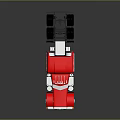 Red Semi Truck Cab With Chrome Grille And Exhaust Stacks On Reflective Surface