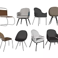 Modern Leisure Chairs With Multiple Designs Metal Wooden Frames And Upholstered Seats