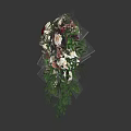 Two Colorful Rose Bouquets with Red Deep Pink White Flowers Green Leaves and Berries