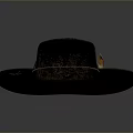 Vintage Rustic Hat With Feather Decoration And Leather Band Design