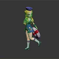 3D Game Character With Blonde Hair Blue Hat And Sailor Style Uniform Holding Lifebuoy