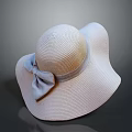 Stylish Wide Brim Straw Hat With Light Blue Bow Decoration For Summer