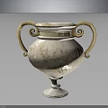 Elegant White Decorative Furniture With Golden Scroll Handles And Intricate Carvings