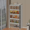 White Storage Cabinet With Multiple Transparent Drawers Organizing Food Items Indoors
