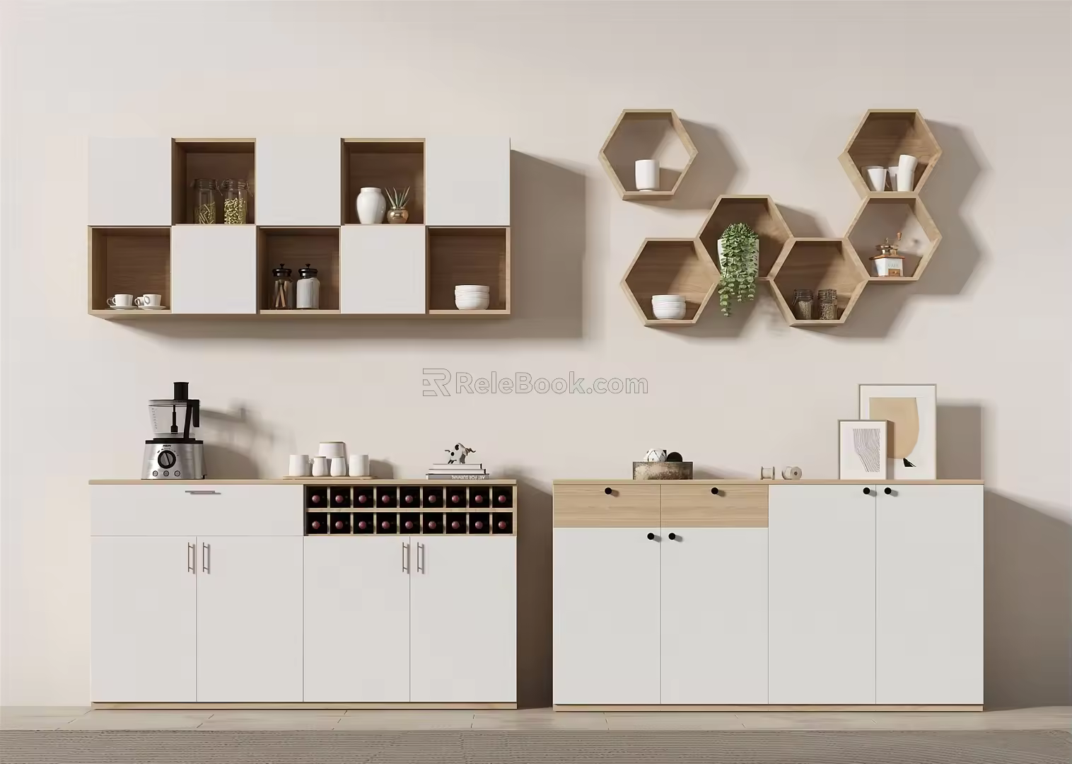 Nordic Sideboard Decorative Cabinet 3d model