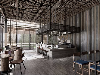 Modern coffee shop 3d model