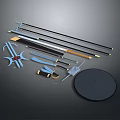 Traditional Weapons Collection Featuring Swords Bows Arrows Shield And Daggers 3d model