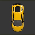 Golden Sports Car With Sleek Body Black Wheels And Rear Spoiler Design