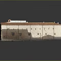 Courtyard Building Architectural Model With Red Tiled Roof White Walls And Central Greenery