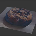 Golden Brown Chocolate Chip Cookie With Chunks Placed On A Paper 3d model