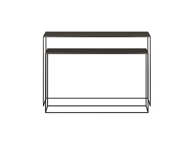Modern Console Table Design With Metal Frame And Two Tiered Shelves 3d model
